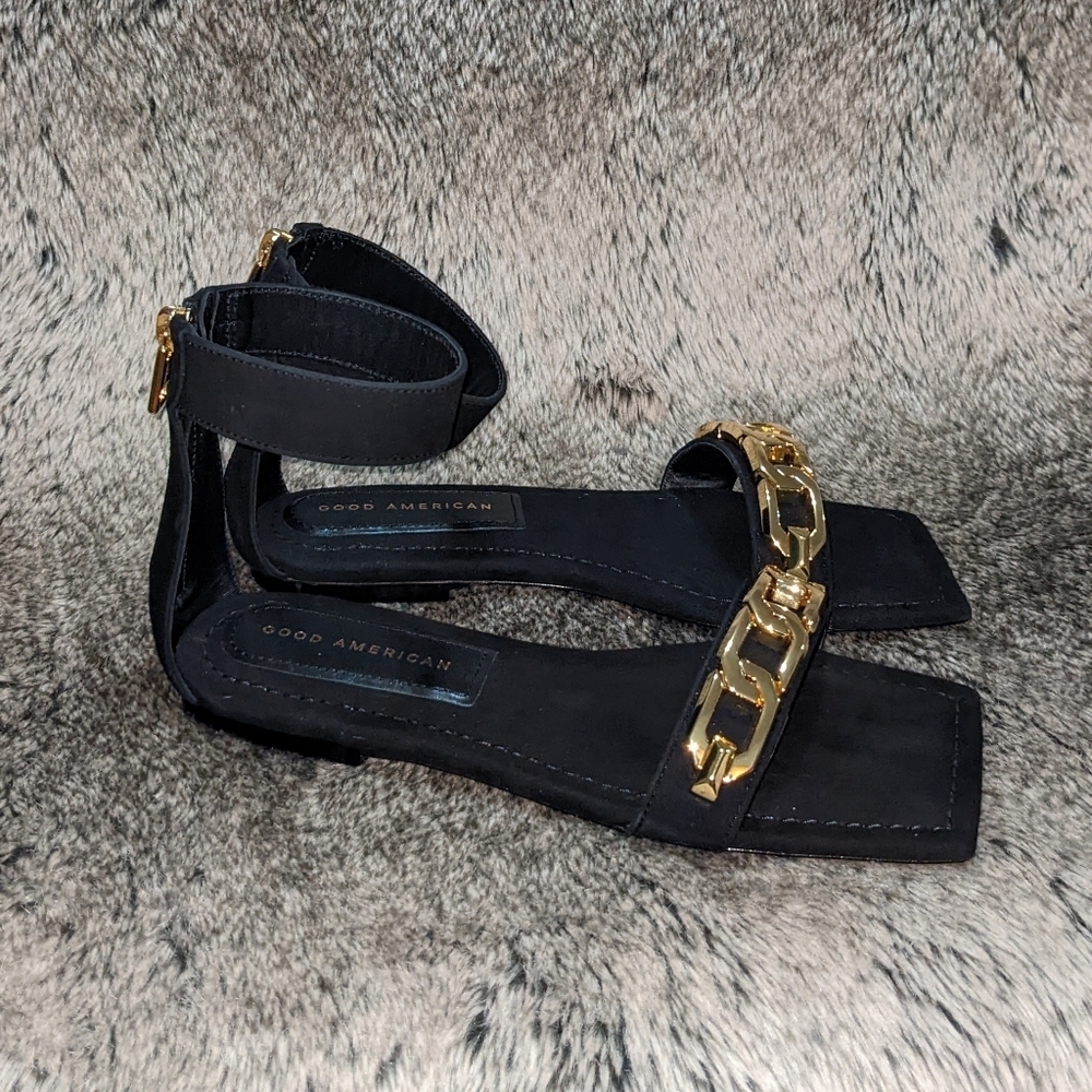 Good American Chain Ankle Strap Sandal Women's 7 - Picture 4 of 13